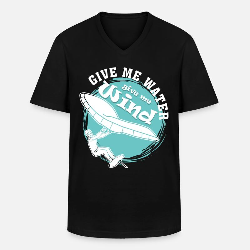 Foilboard Wing Foiling Winging - Männer-T-Shirt mit V-Ausschnitt - Schwarz