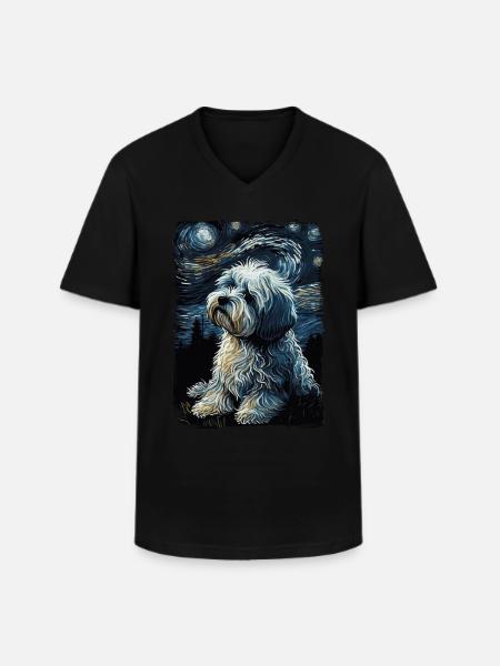 Havanese Starry Night - Men's V-Neck T-Shirt - black