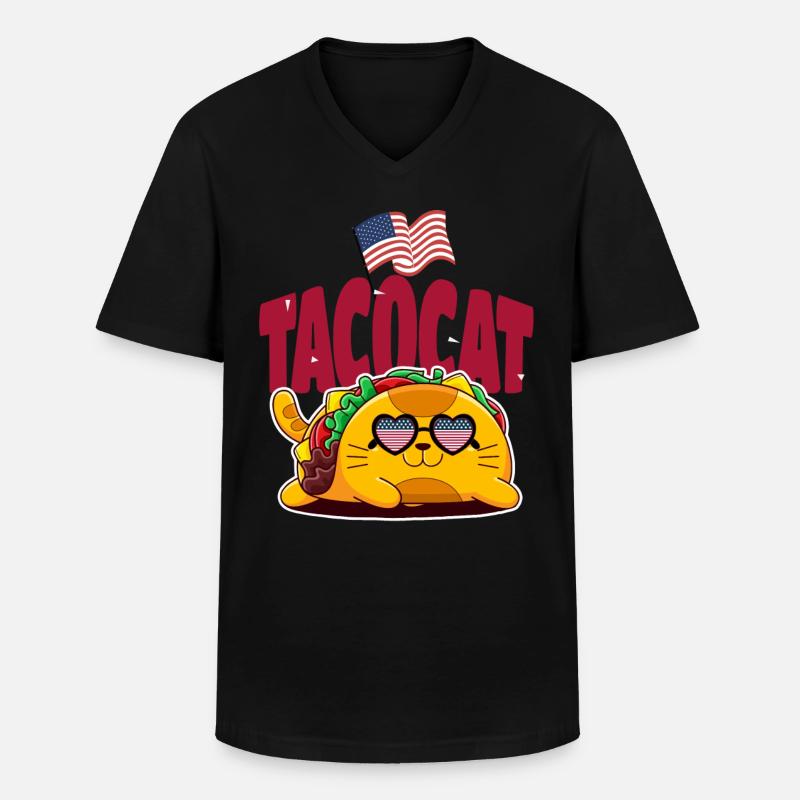 Taco - Männer-T-Shirt mit V-Ausschnitt - Schwarz