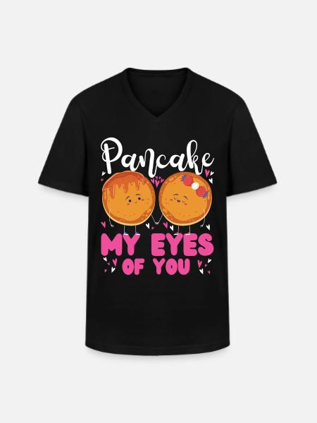 Pancake Lover Kids Valentines Day - Men's V-Neck T-Shirt - black