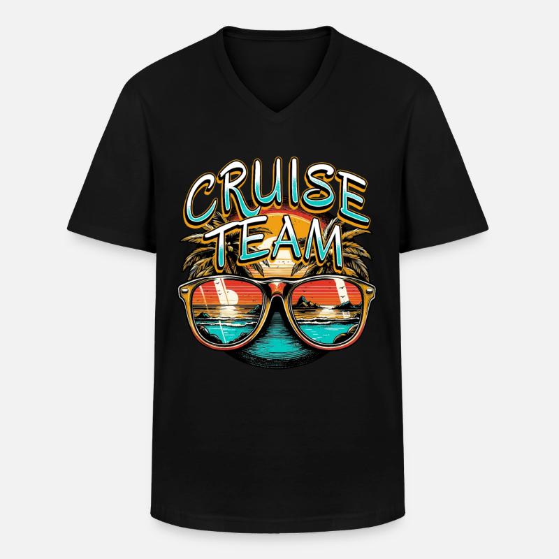 Cruise Team - Männer-T-Shirt mit V-Ausschnitt - Schwarz