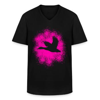 Fliegende Ente – Perfekt für Jäger und Naturfreund - Männer-T-Shirt mit V-Ausschnitt - Schwarz - Vorne - AI Model Male 178 dark (178cm)