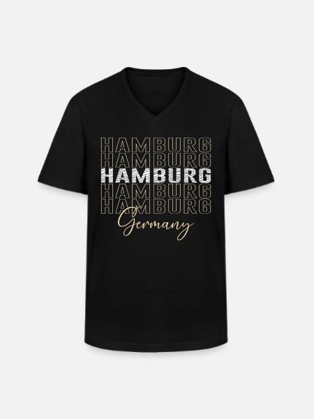 Hamburg Font Germany - Men's V-Neck T-Shirt - black