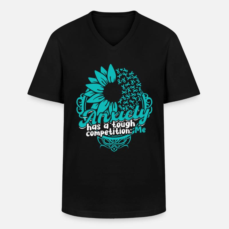 Angststörung - Männer-T-Shirt mit V-Ausschnitt - Schwarz