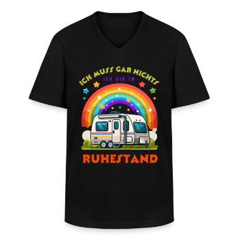 Ruhestand Rente Rentner Wohnwagen Camping Camper - Männer-T-Shirt mit V-Ausschnitt - Schwarz - Vorne - AI Model Male 178 dark (178cm)