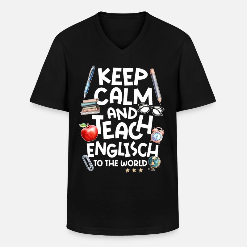 Englischlehrer Englischlehrerin - Männer-T-Shirt mit V-Ausschnitt - Schwarz