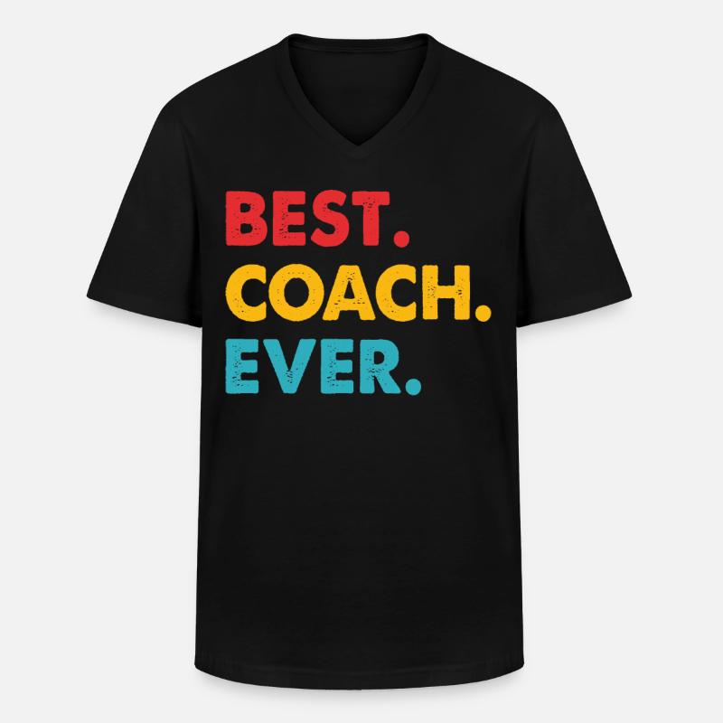 Best Coach Ever - Männer-T-Shirt mit V-Ausschnitt - Schwarz