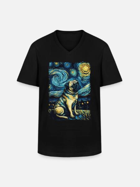 Carlin Nuit étoilée - T-shirt col V Homme - noir