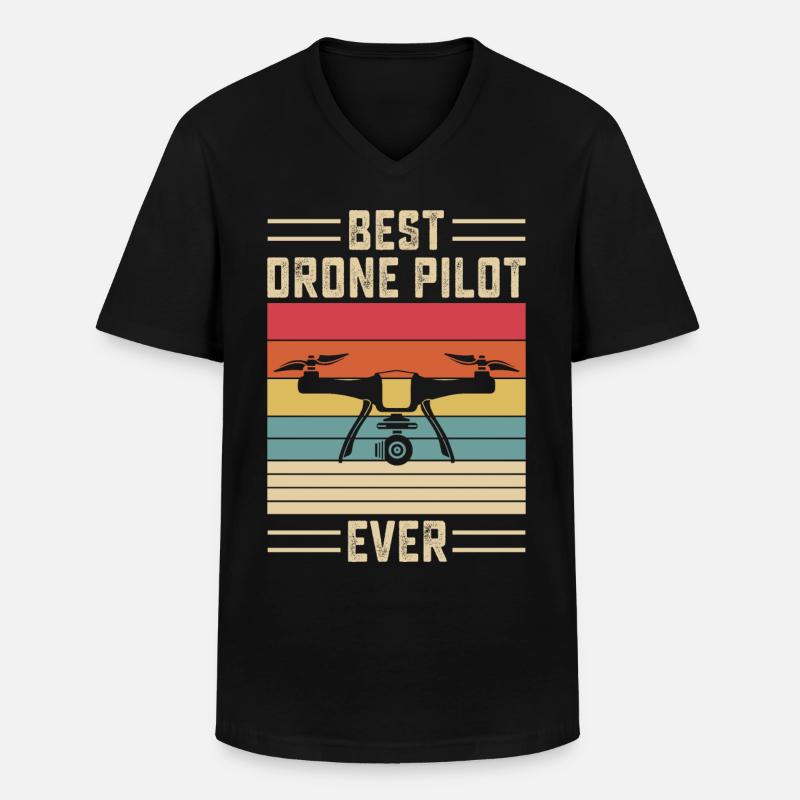 Drohnenpilot - Männer-T-Shirt mit V-Ausschnitt - Schwarz