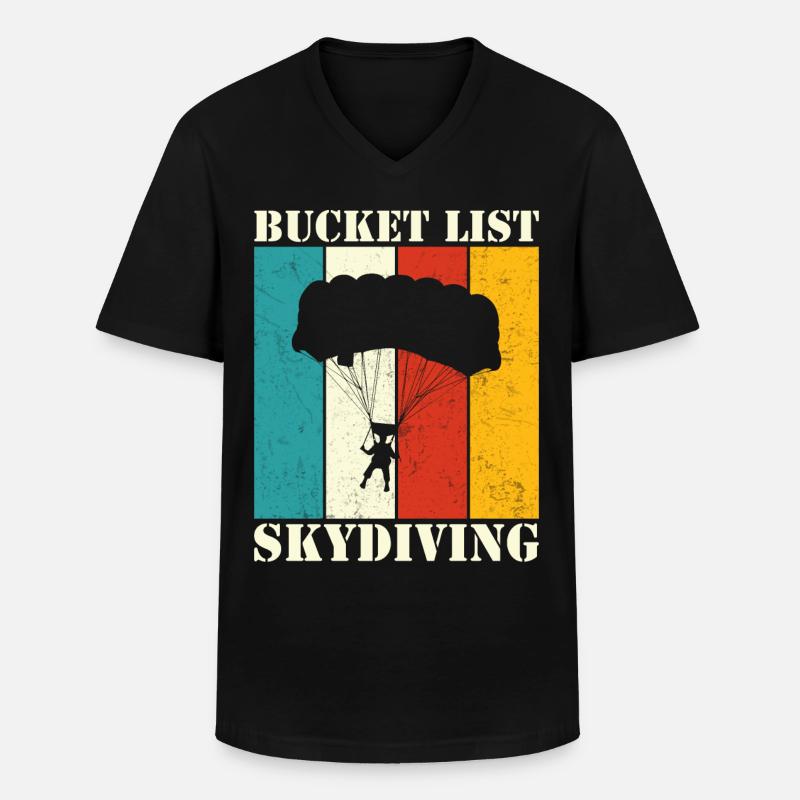 Skydiving - Männer-T-Shirt mit V-Ausschnitt - Schwarz