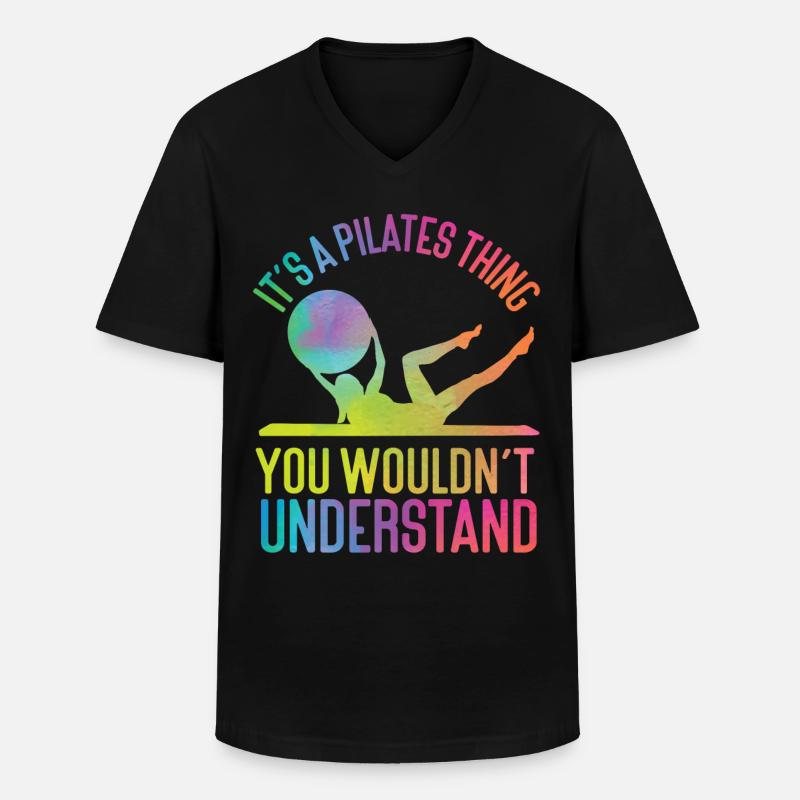 Pilates Instructor Teacher - Männer-T-Shirt mit V-Ausschnitt - Schwarz