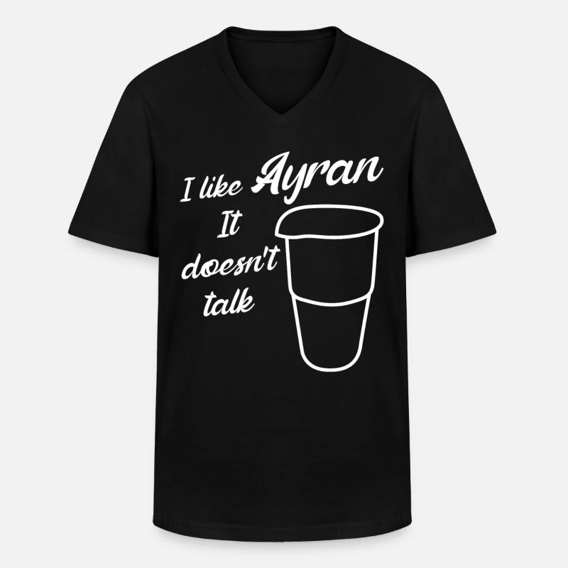 Ayran Doogh - Männer-T-Shirt mit V-Ausschnitt - Schwarz