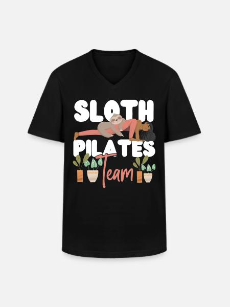 Pilates Instructor Teacher Sloth - Men's V-Neck T-Shirt - black