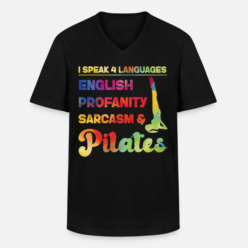 Pilates Instructor Teacher - Männer-T-Shirt mit V-Ausschnitt - Schwarz