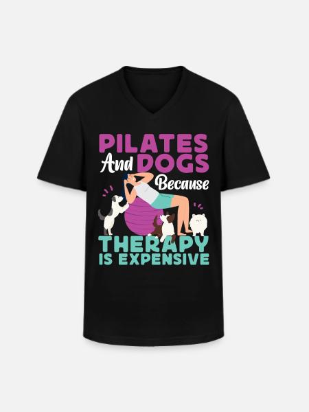 Pilates Instructor Teacher Dog - Men's V-Neck T-Shirt - black