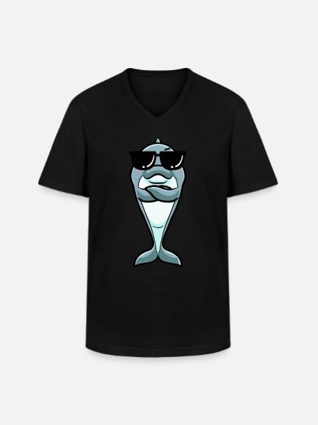 Dolphin Emoticon - Men's V-Neck T-Shirt - black