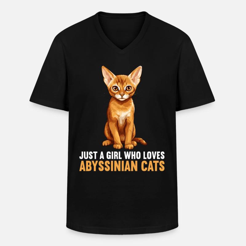 Abyssinian Cat Abessinierkatze - Männer-T-Shirt mit V-Ausschnitt - Schwarz