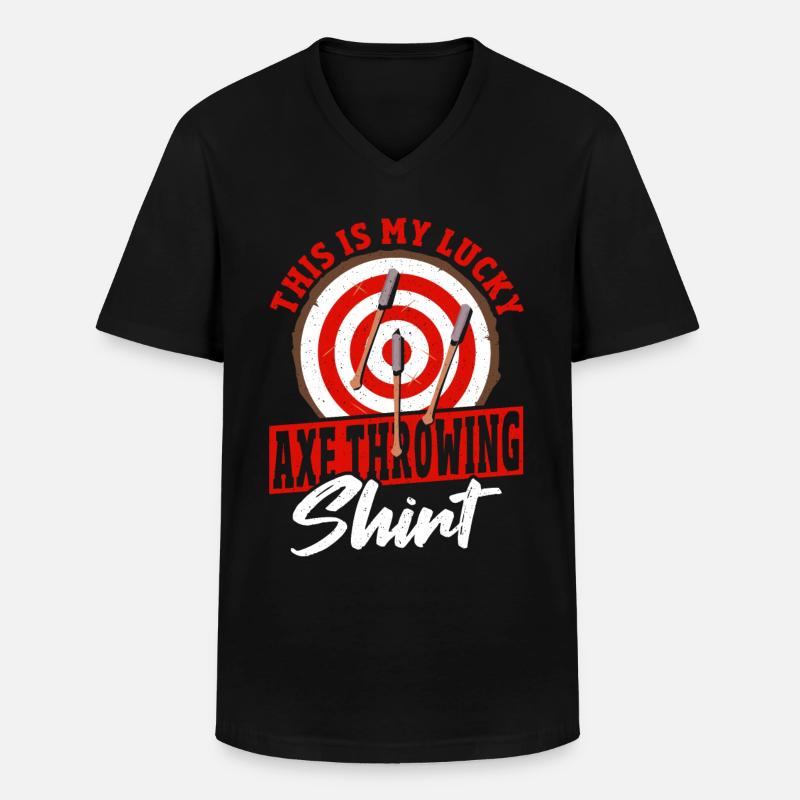 Axt Axt-Werfer Axt-Werfer-Liebhaber - Männer-T-Shirt mit V-Ausschnitt - Schwarz