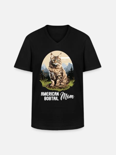 Cat Cats American Bobtail - Men's V-Neck T-Shirt - black