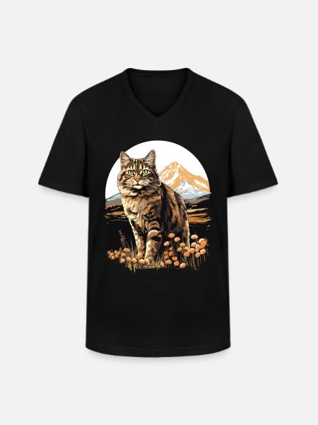 Cat Cats American Bobtail - Men's V-Neck T-Shirt - black