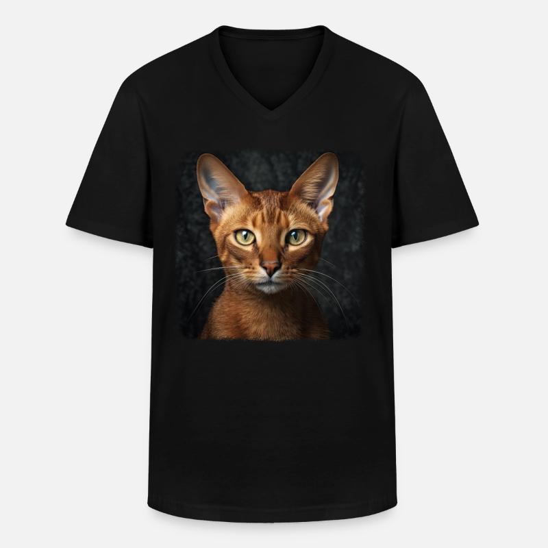 Abyssinian Cat Abessinierkatze - Männer-T-Shirt mit V-Ausschnitt - Schwarz