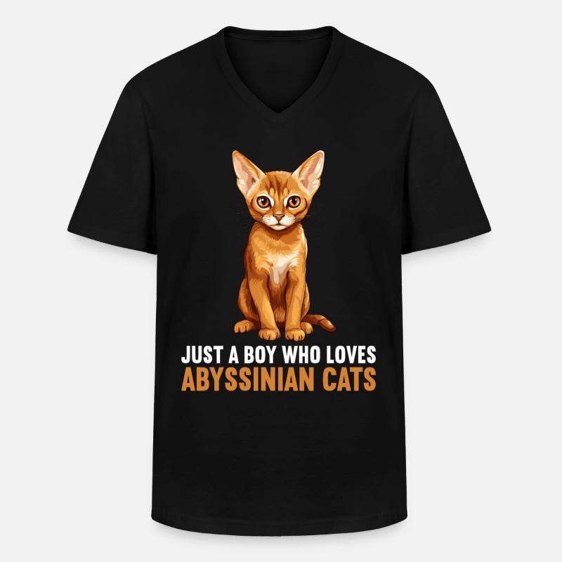 Abyssinian Cat Abessinierkatze - Männer-T-Shirt mit V-Ausschnitt - Schwarz