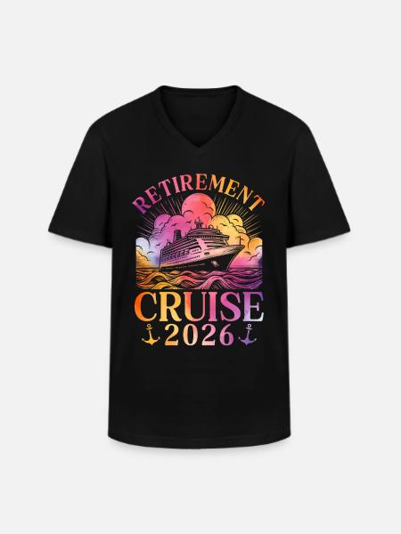 Retirement Cruise 2026 - Men's V-Neck T-Shirt - black