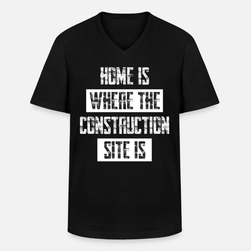 Construction Site Construction Worker - Männer-T-Shirt mit V-Ausschnitt - Schwarz