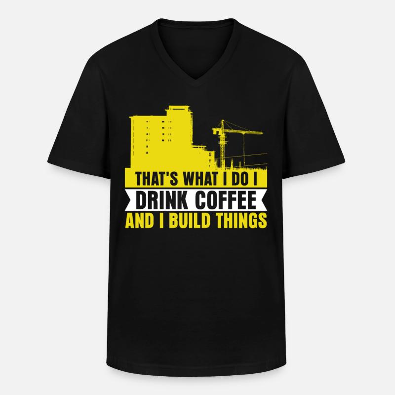 Construction Worker Crane - Männer-T-Shirt mit V-Ausschnitt - Schwarz