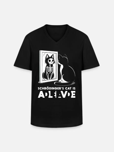 Schrödinger's Cat Alive Dead - Men's V-Neck T-Shirt - black
