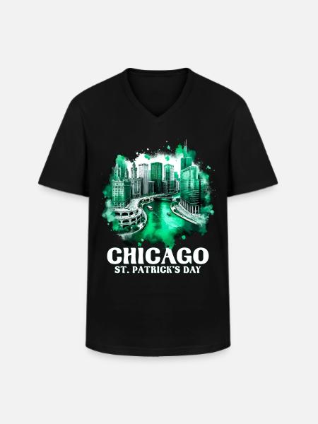 Chicago St. Patrick's Day - Men's V-Neck T-Shirt - black