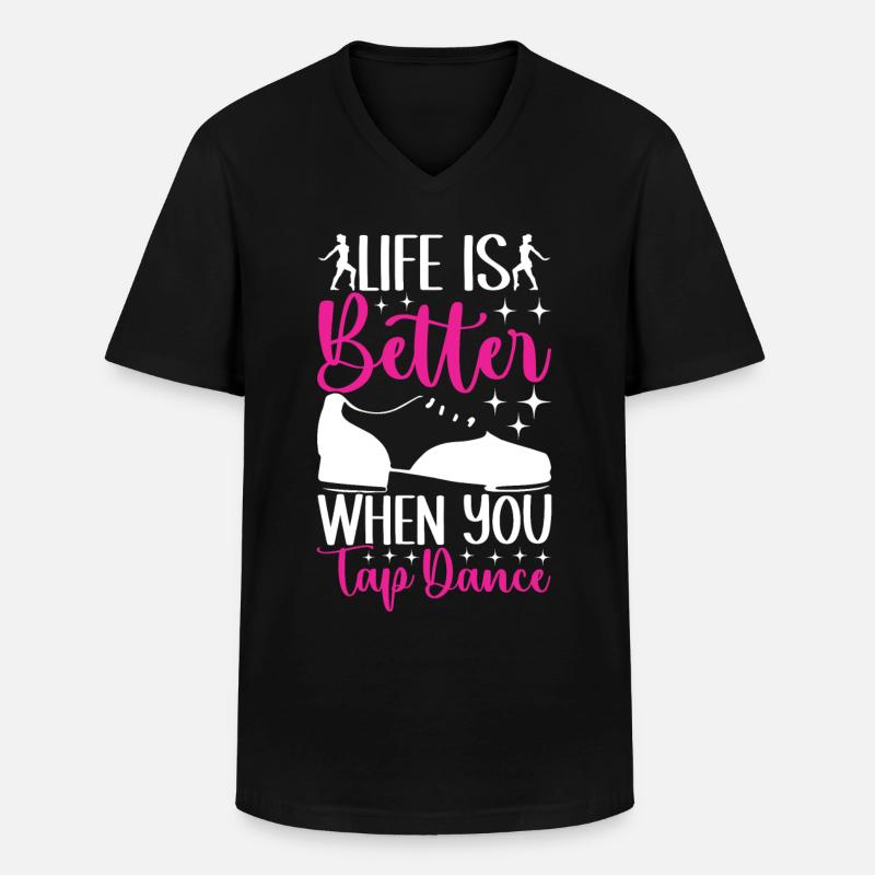 Stepptanz Stepptänzer - Männer-T-Shirt mit V-Ausschnitt - Schwarz