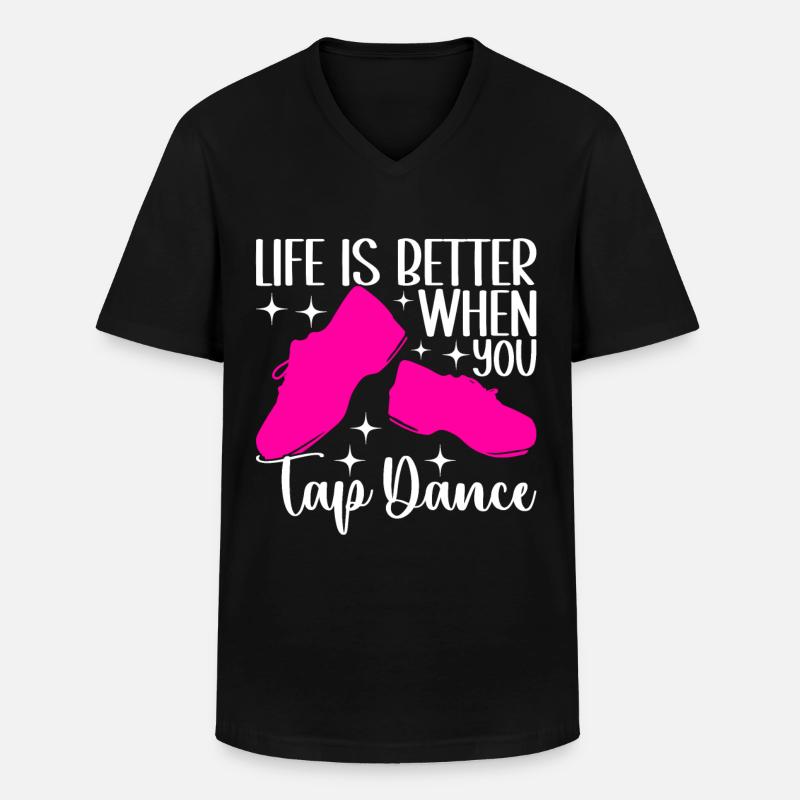 Stepptanz Stepptänzer - Männer-T-Shirt mit V-Ausschnitt - Schwarz