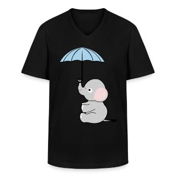 Elephant Umbrella Elephants - Männer-T-Shirt mit V-Ausschnitt - Schwarz - Vorne - AI Model Male 178 dark (178cm)