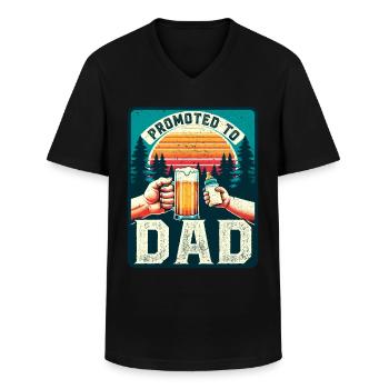 Blivande pappa laddar framtida pappa - T-shirt med V-ringning herr - svart - Fram - AI Model Male 178 dark (178cm)