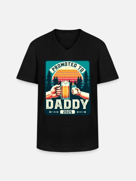 Kommende far indlæser Future Dad 2025 - Klassisk herre T-shirt med V-udskæring - sort
