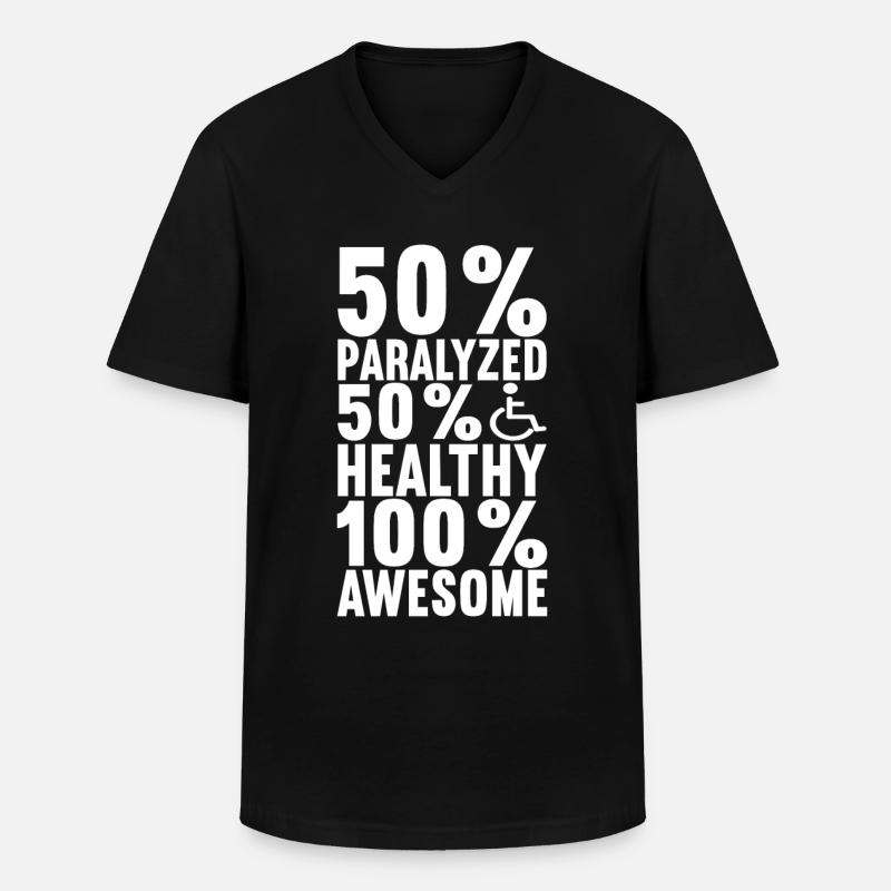 Rollstuhlfahrer Rollstuhl - Männer-T-Shirt mit V-Ausschnitt - Schwarz