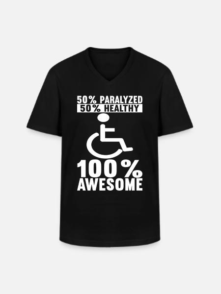 Rollstuhlfahrer Rollstuhl - Männer-T-Shirt mit V-Ausschnitt - Schwarz