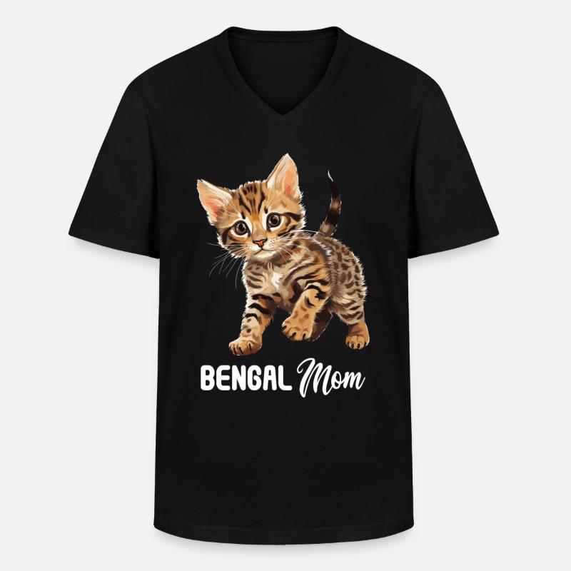 Bengal Cat Bengalkatze - Männer-T-Shirt mit V-Ausschnitt - Schwarz