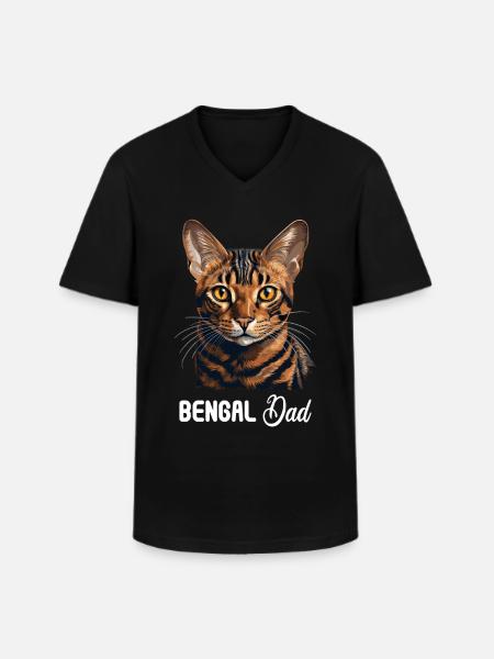 Bengal Cat Bengalkatze - Men's V-Neck T-Shirt - black