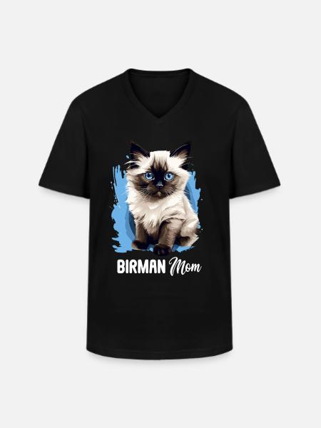 Birman Cat Birma Katze - Männer-T-Shirt mit V-Ausschnitt - Schwarz