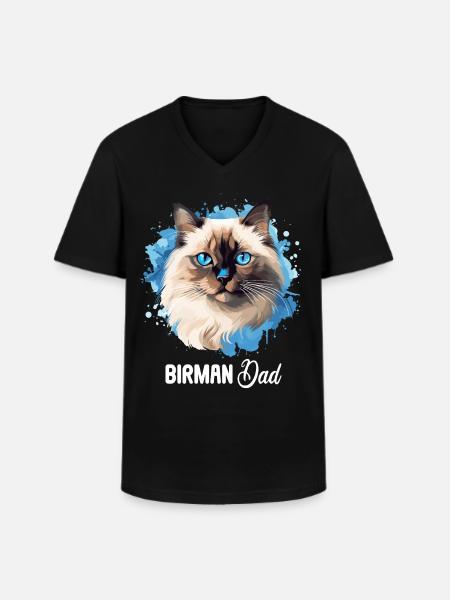 Birman Cat Birma Katze - Men's V-Neck T-Shirt - black