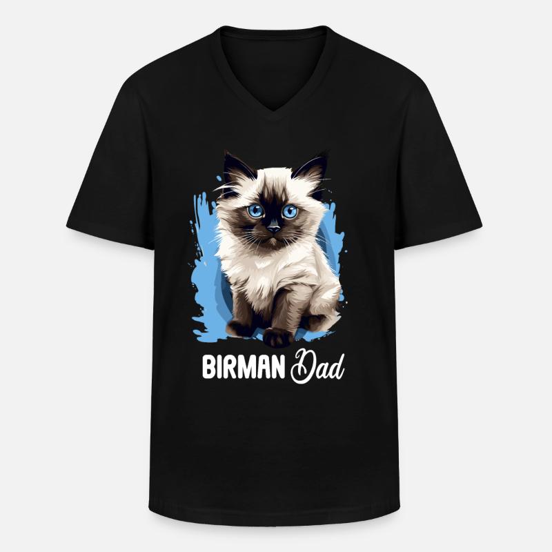 Birman Cat Birma Katze - Männer-T-Shirt mit V-Ausschnitt - Schwarz