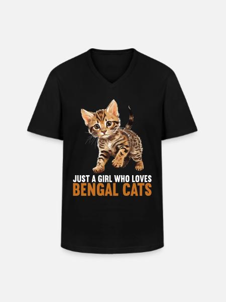 Bengal Cat Bengalkatze - Männer-T-Shirt mit V-Ausschnitt - Schwarz