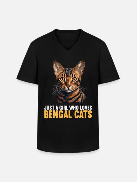 Bengal Cat Bengalkatze - Männer-T-Shirt mit V-Ausschnitt - Schwarz
