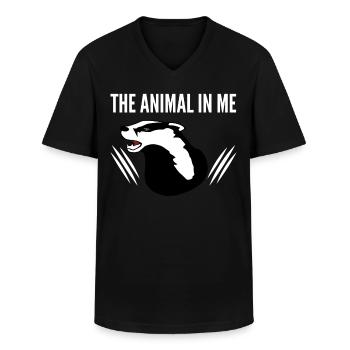 Honey Badger Honey Badgers - Männer-T-Shirt mit V-Ausschnitt - Schwarz - Vorne - AI Model Male 178 dark (178cm)