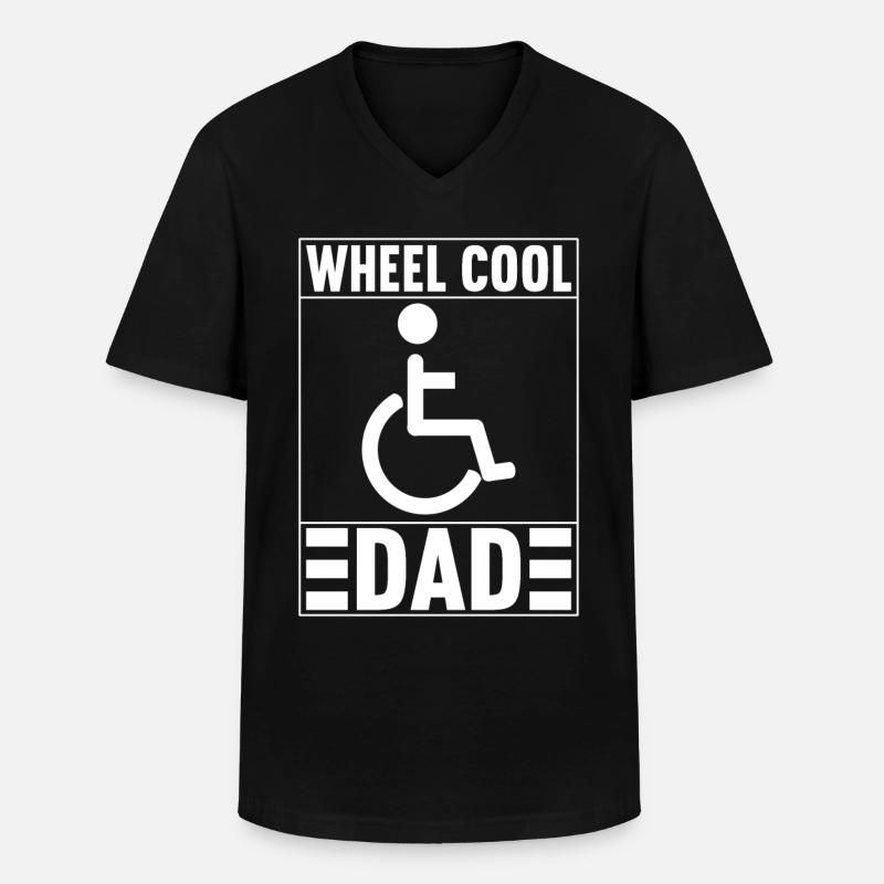 Rollstuhlfahrer Rollstuhl - Männer-T-Shirt mit V-Ausschnitt - Schwarz