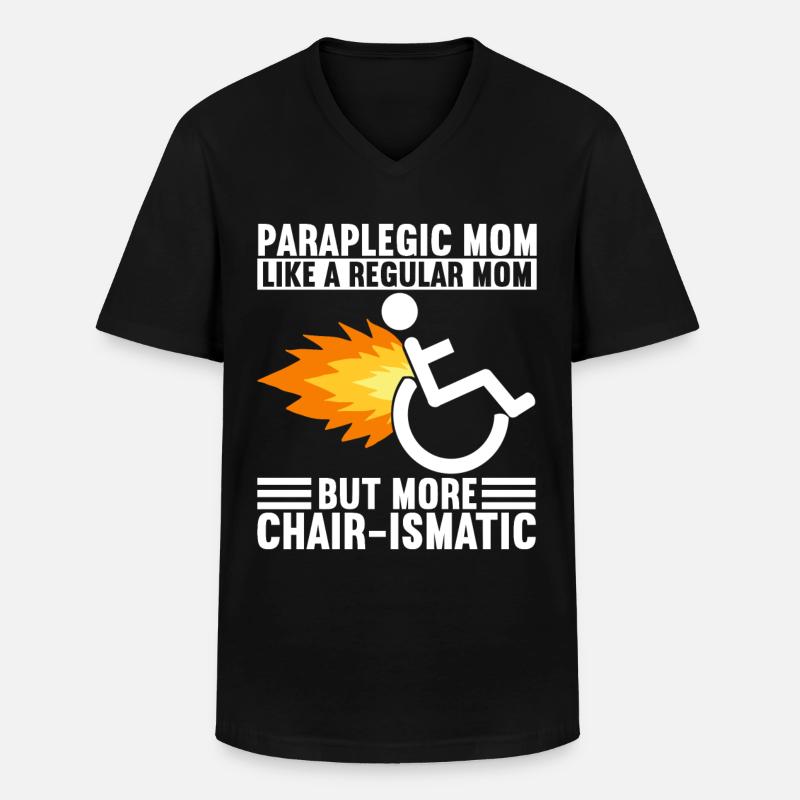 Rollstuhlfahrer Rollstuhl - Männer-T-Shirt mit V-Ausschnitt - Schwarz