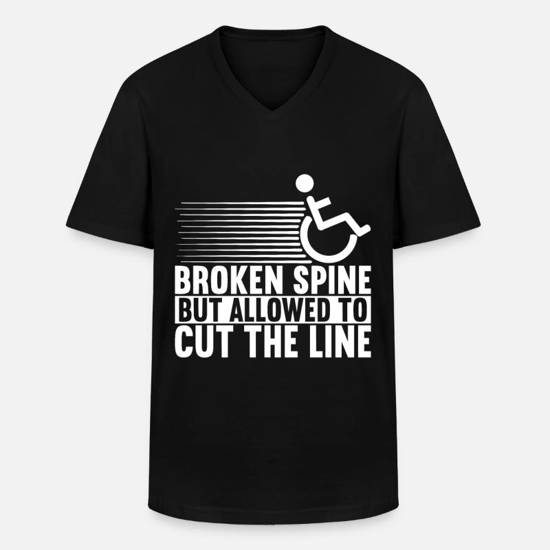 Rollstuhlfahrer Rollstuhl - Männer-T-Shirt mit V-Ausschnitt - Schwarz