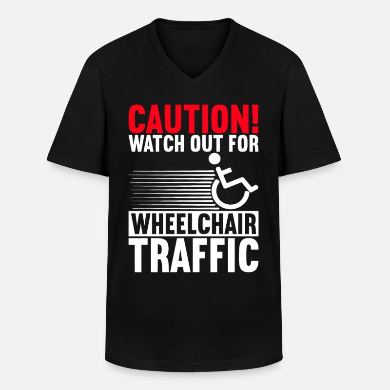 Rollstuhlfahrer Rollstuhl - Männer-T-Shirt mit V-Ausschnitt - Schwarz